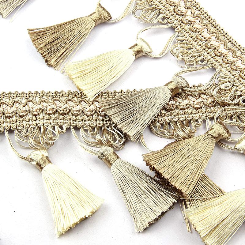 Buy Long Gold 1M Sewing Tassel Fringe Lace For Home Accessories Trim