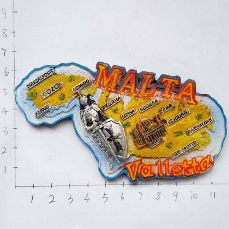 Cheap Malta Refrigerator Fridge Sticker 3D Handmade Resin