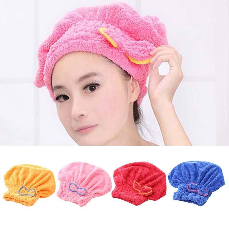 Buy New Women Hair Drying Towel Hair Fast Dry Microfiber Coral Velvet Bath Shower at affordable
