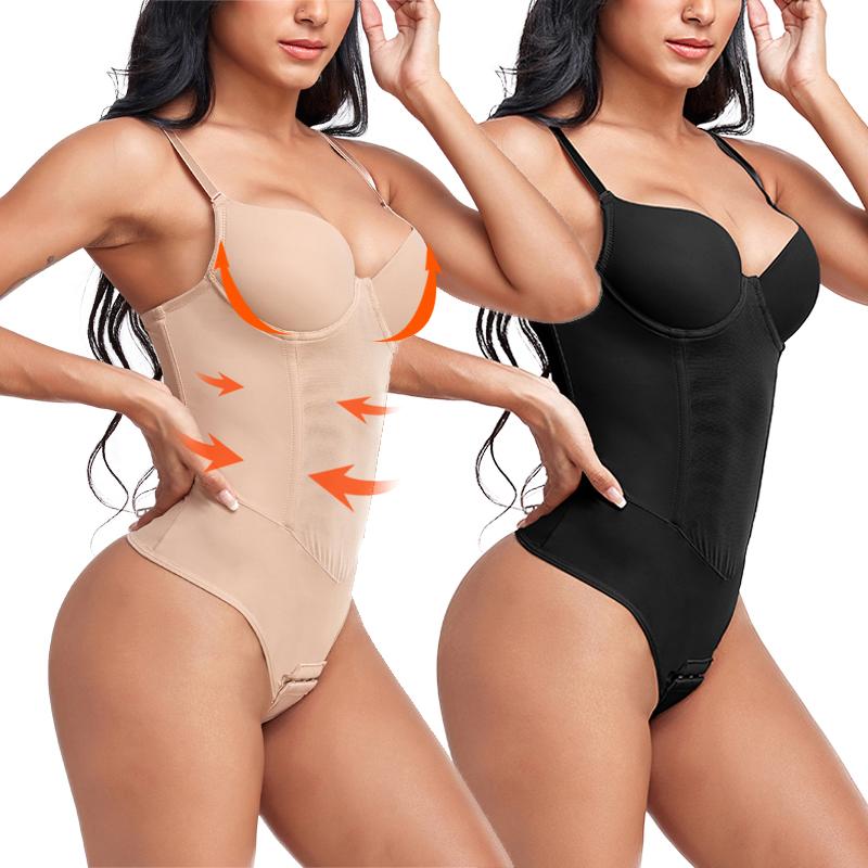 Cheap Women Seamless Thong Bodysuit Shapewear Tops Tummy Control Waist