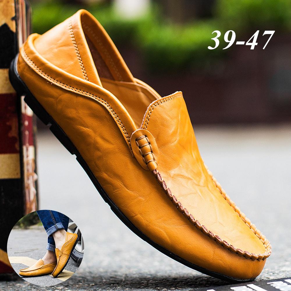 Buy Men's Comfortable SlipOn Loafers Leather Shoes Casual Flat