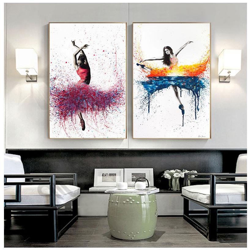 Home & Living Dancer painting Dancing girl original oil painting on