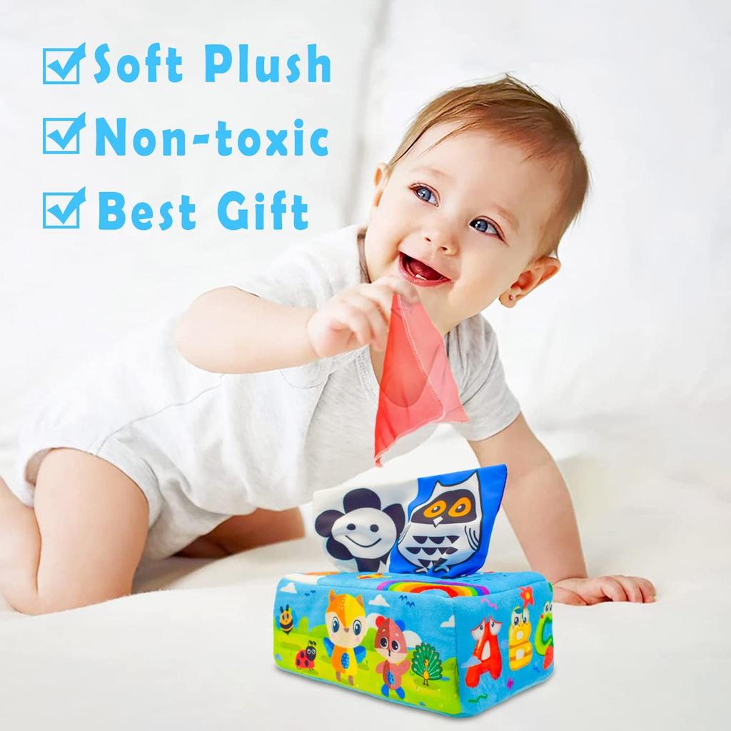 Buy Magic Tissue Box Baby Toy, Soft Montessori Sensory Toys for Babies