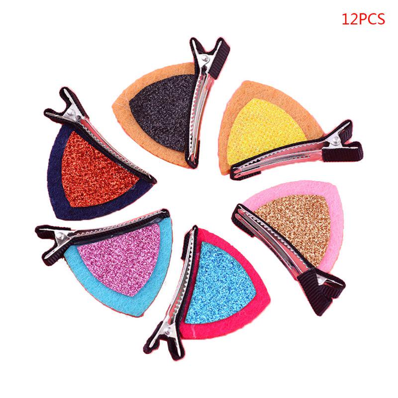 Buy 12 Pcs Sparkly Cat Ear Hair Clips Cute Glitter Animal Hair Pins for