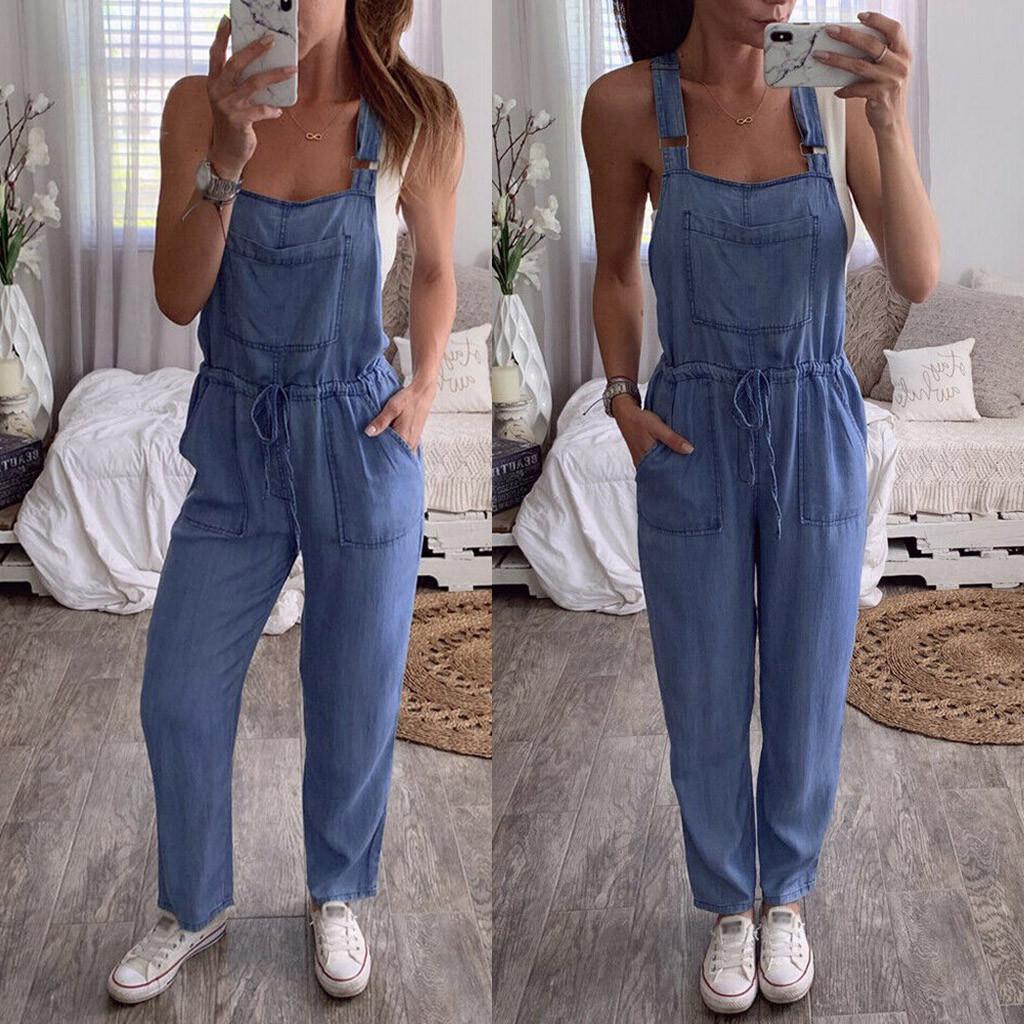 Buy Women OnePiece Jumpsuits Overalls Denim Jeans Bib Trousers Long