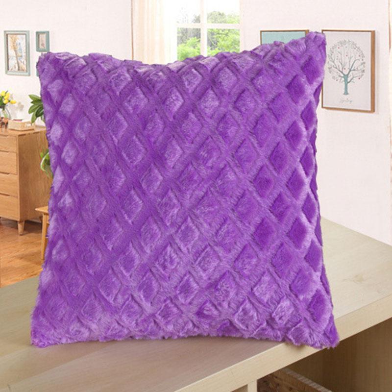 Buy 1pc Decoration Pillow Covers Cotton Linen Plush Home Pure Color