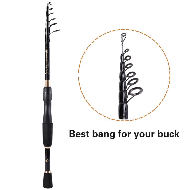 Sougayilang Fishing Rod Metal Telescopic Fishing Pole 1.8/2.1/2.4M