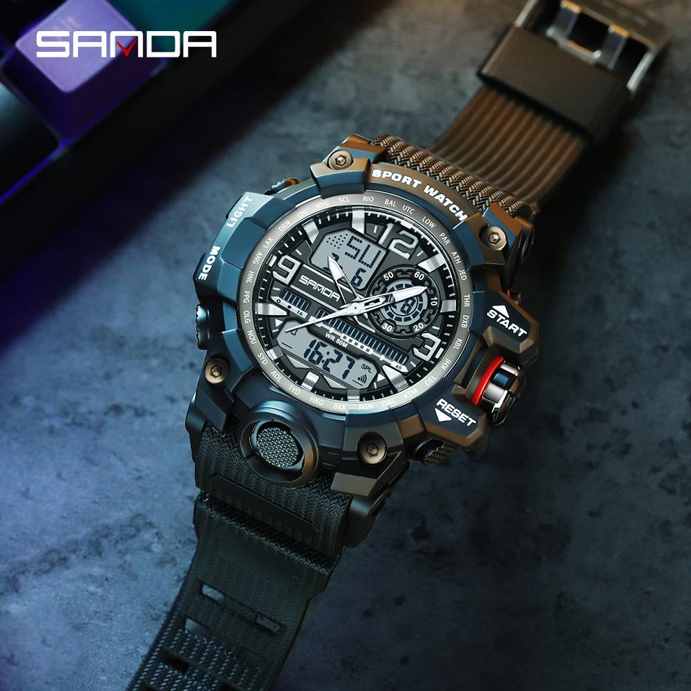 SANDA Top Brand Sports Military Men's Watches 50M Waterproof Wristwatch
