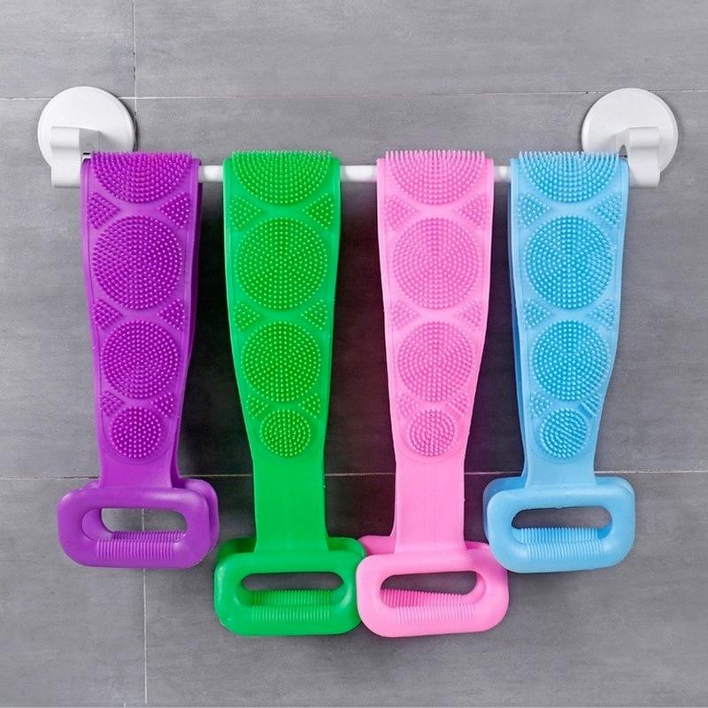 DoubleSided Silicone Back Shower Brush Bath Brush Shower Body Skin