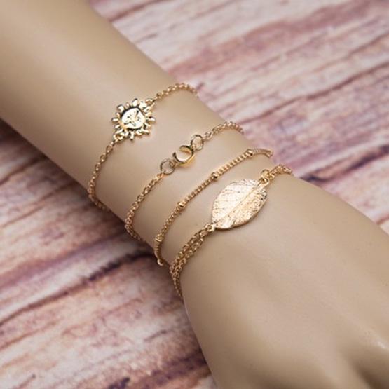 Buy Golden Sun Four Piece Bracelet Anklet FAMEVER 1 Set/ 4 Pcs at affordable prices — free