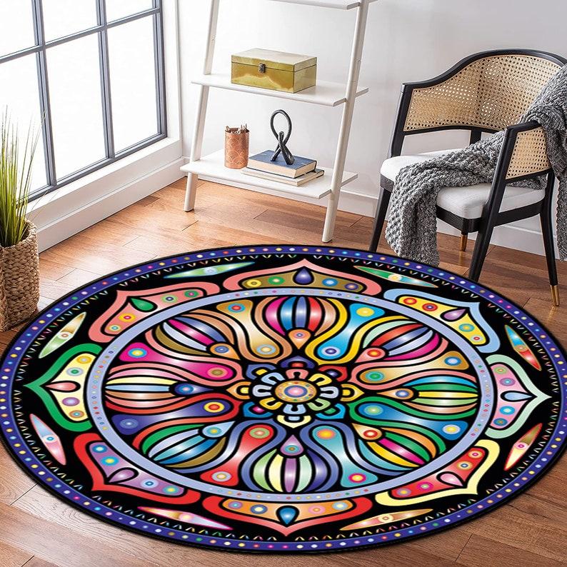 Buy 3D Abstract Rug Round Rug BlackWhite Rug Home Decorative Rug