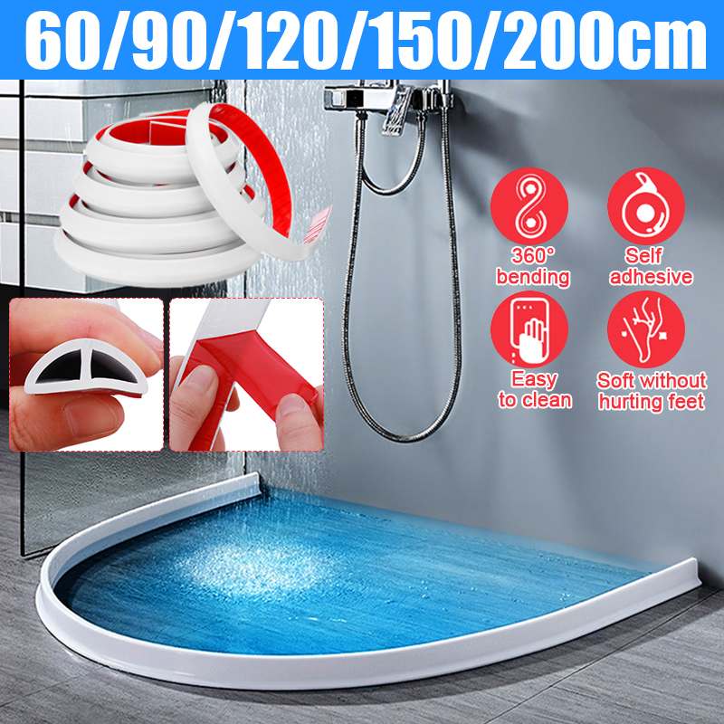 Collapsible Shower Threshold Water Dam Barrier Retention System Keep
