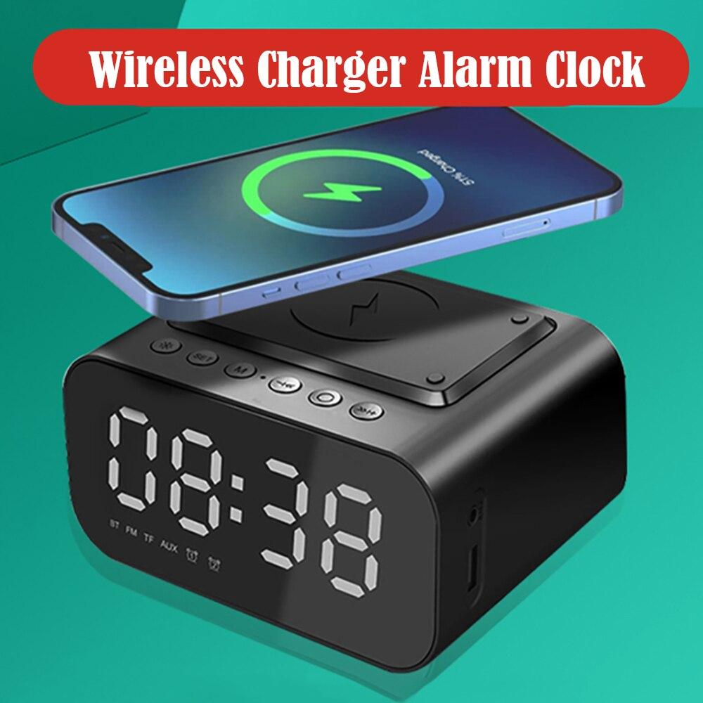 Buy LED Smart Digital Display Alarm Clock Mobile Phone Wireless Charger