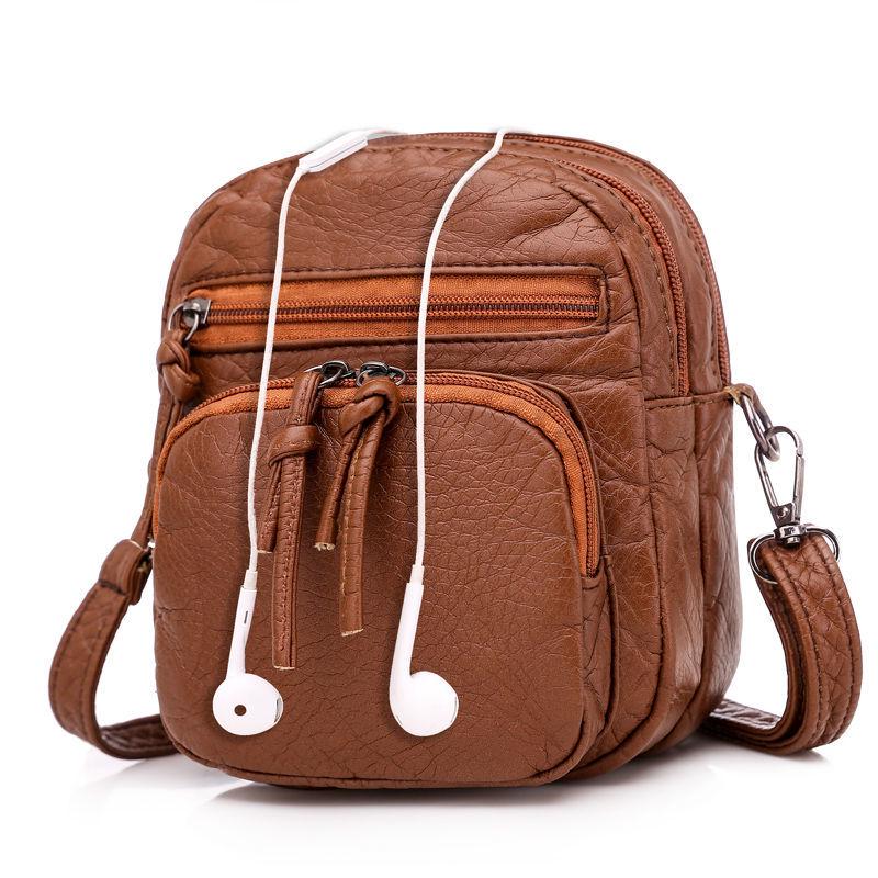 Buy 2021 New Shoulder Bag Women's Crossbody Soft Leather Retro Easy