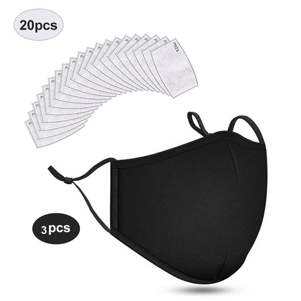 Buy Cotton Face Mask PM2.5 Activated Carbon Mask Washable and Reusable Lot at affordable prices