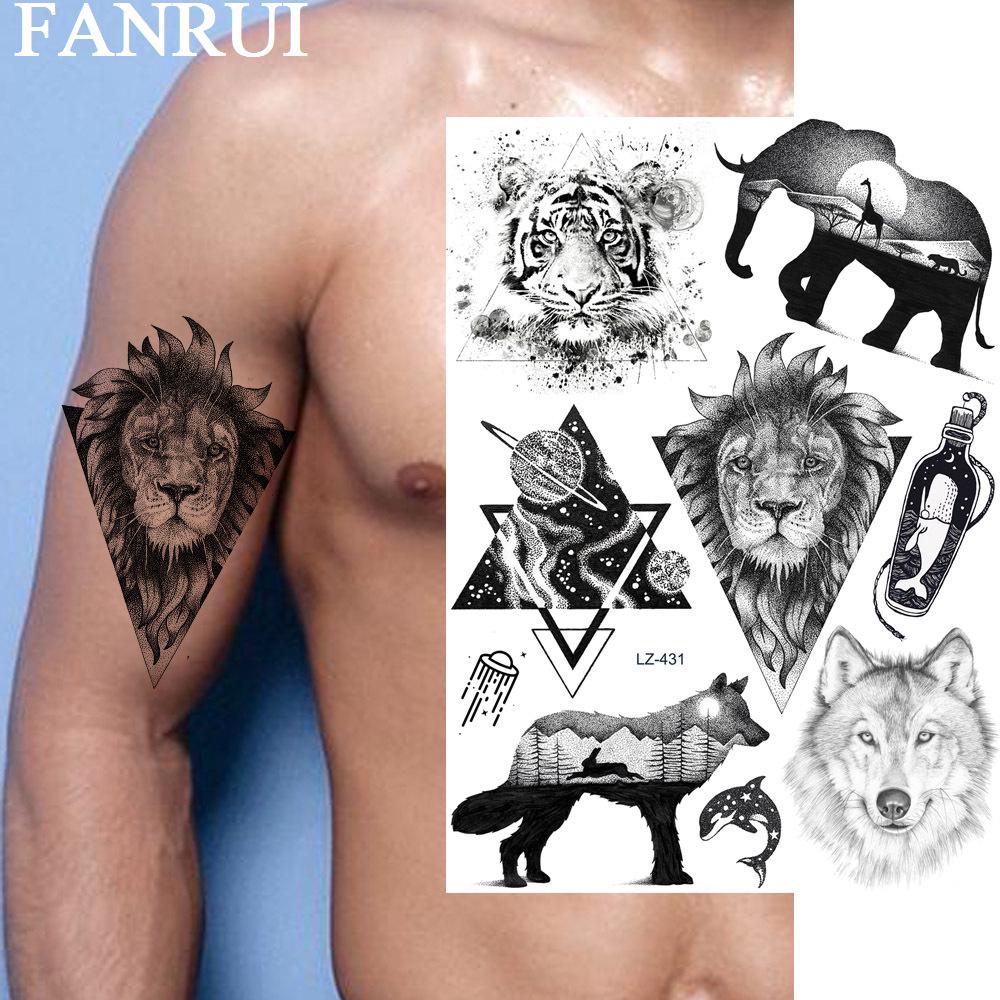 Galaxy Lion Triangle Tiger Wolf Temporary Tattoos For Men Realistic Fake Tattoo Body Art Black Tatoo Acquista In Modo Economico — Spedizione Gratuita, Recensioni Reali Con Foto — Joom 1000_x_1000_jpg