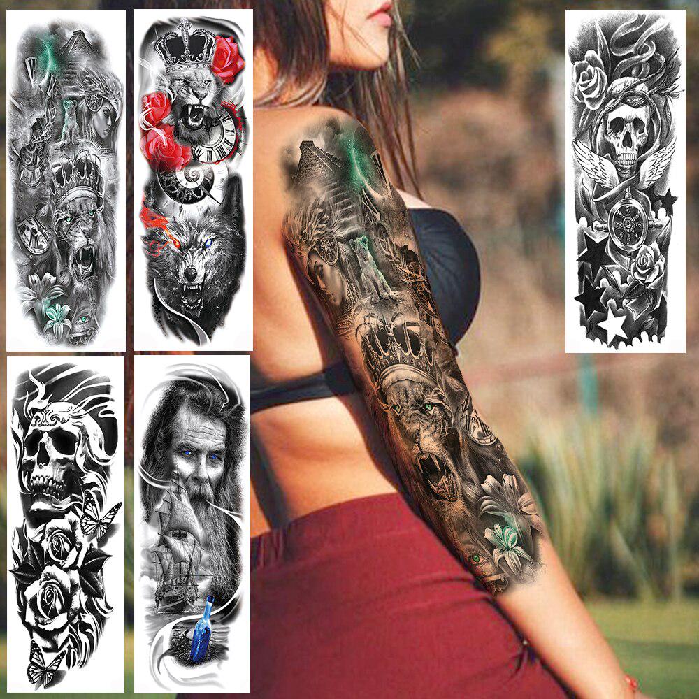 Buy Mysterious Pyramid Lion King Temporary Tattoo For Men Women Fake Long Skull Wolf Tattoo Sticker Waterproof Full Arm Body Art Sleeve Tatoo Paper At Affordable Prices — Free Shipping, Real Reviews 1000_x_1000_jpg