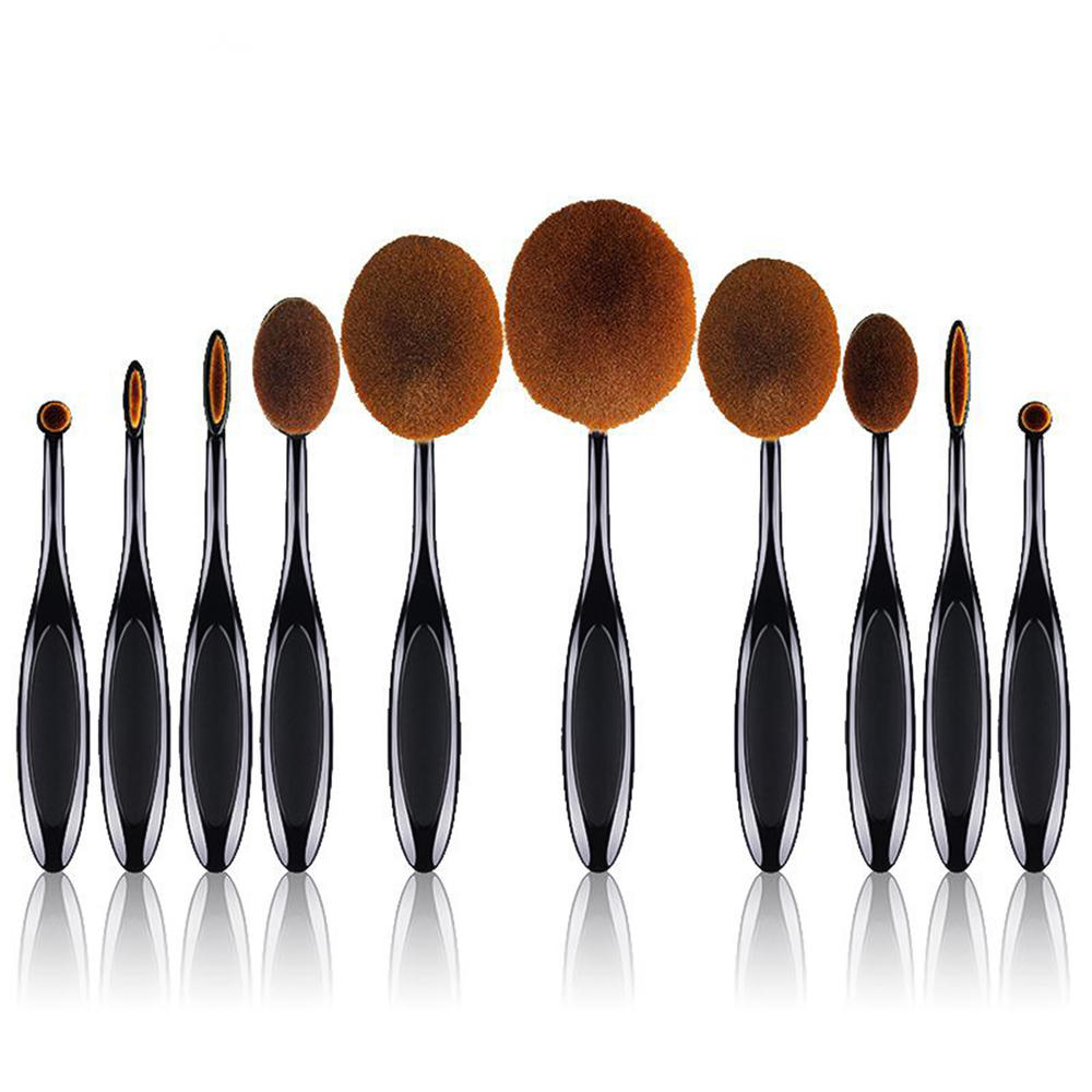 Buy 10pcs Toothbrush Type Makeup Brush Halfcut Electroplated Gold