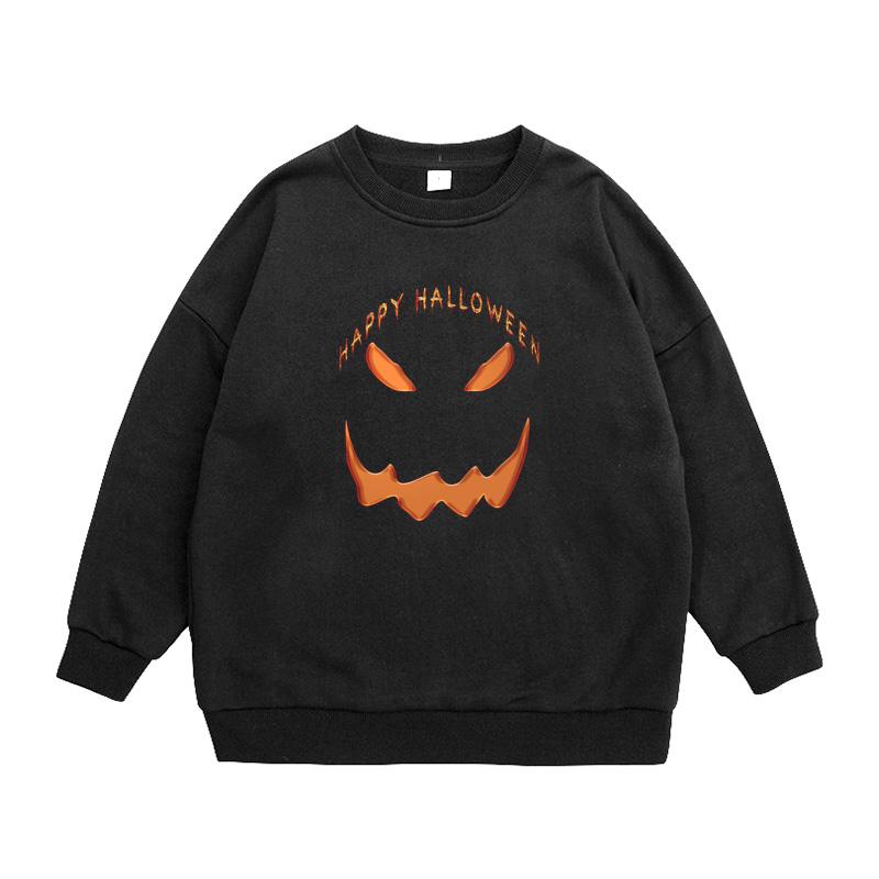 Buy Kids Sweatshirt Happy Halloween Printed Black Cotton Polyester