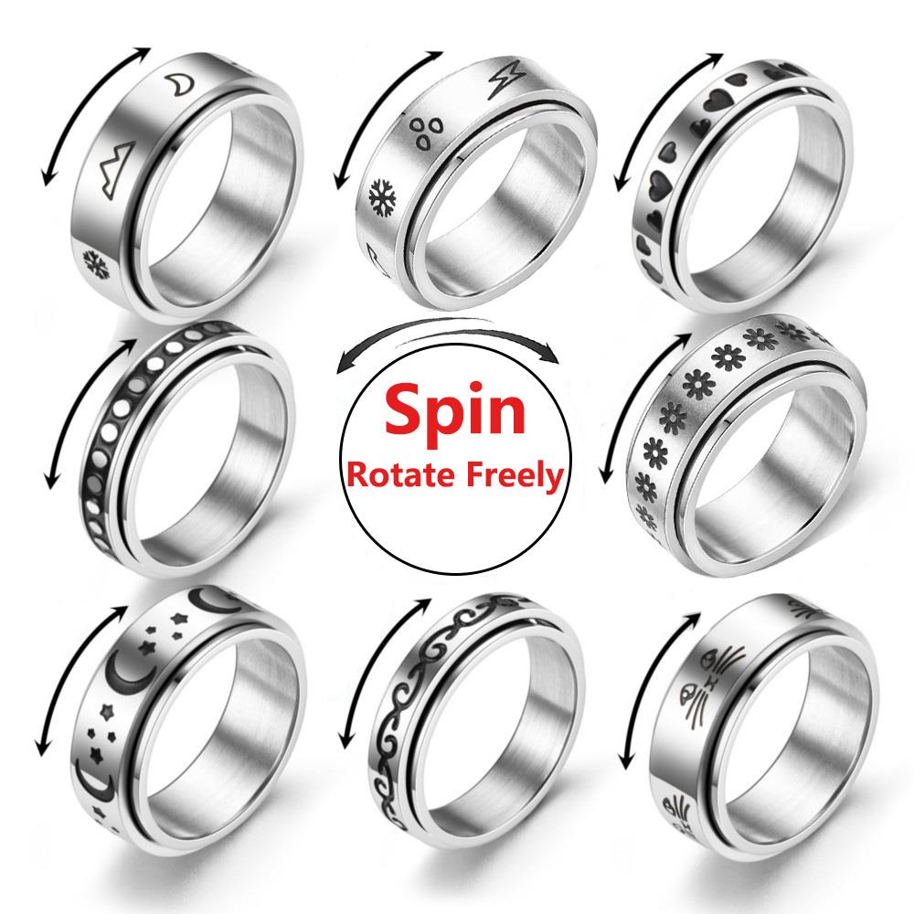 Cheap Anxiety Ring For Women Spinner Fidgets Rings Stainless Steel