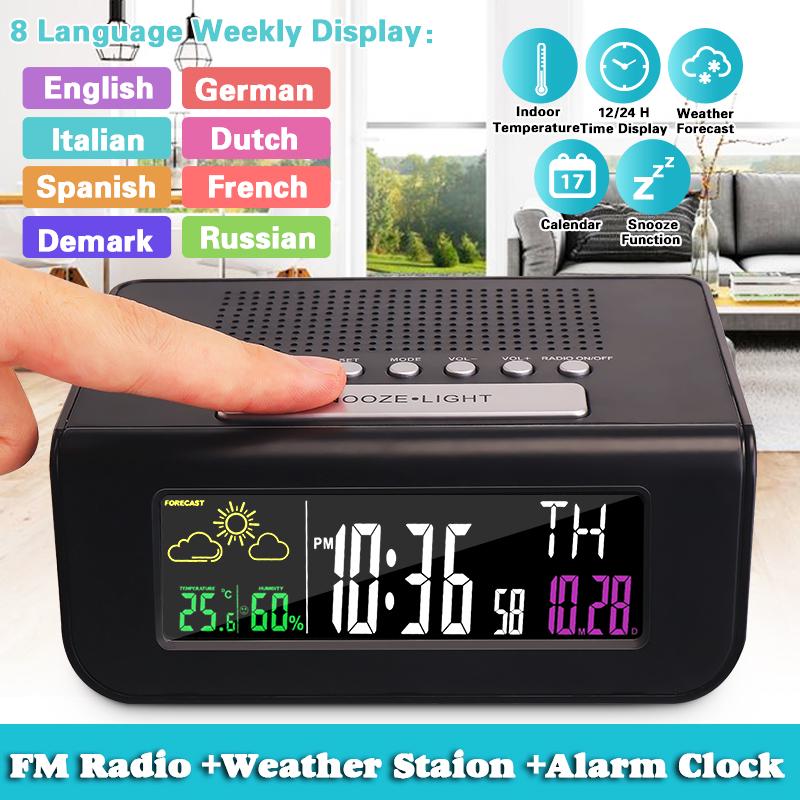 Buy Digoo DGFR100 Wireless LED Digital Alarm Clock FM Radio Amplifier Weather Forechast Snooze