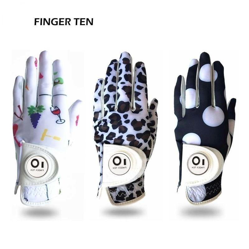 Buy Design Printed Premium Women 'S Golf Gloves Left Hand Right With Ball Marker Rh Lh