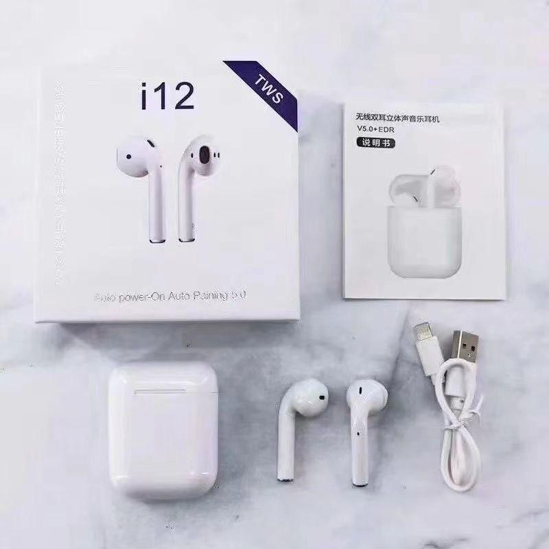 Buy Original I12 Tws Stereo Wireless 5.0 Bluetooth Earphone Earbuds