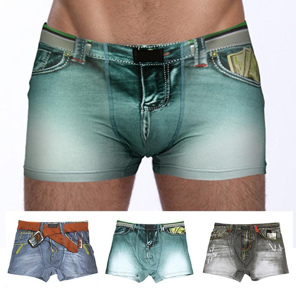 Buy Funny Novelty Men's Boxer Trunk Underwear Shorts Adult Denim