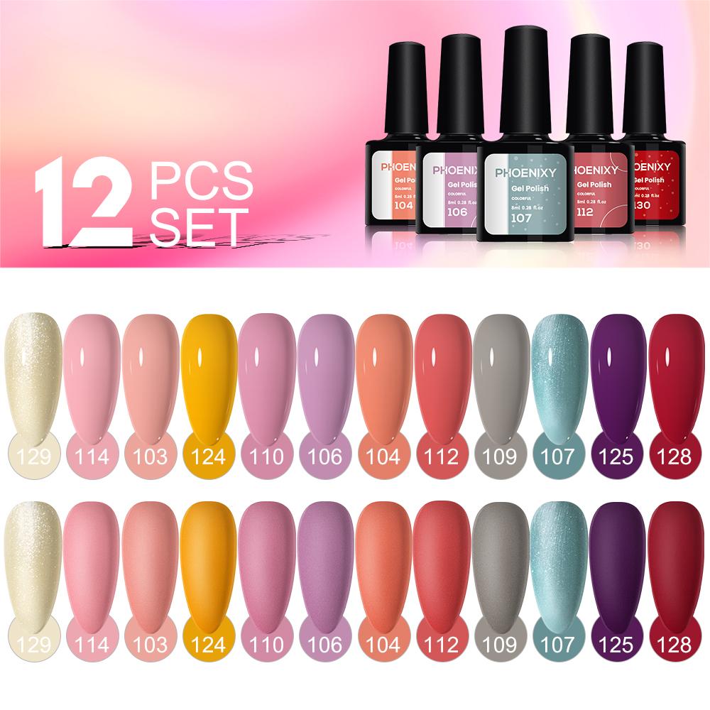 PHOENIXY Jel Oje 12 Renk Tırnak Jeli Kiti Soak Off Jel Nail Starter Kit