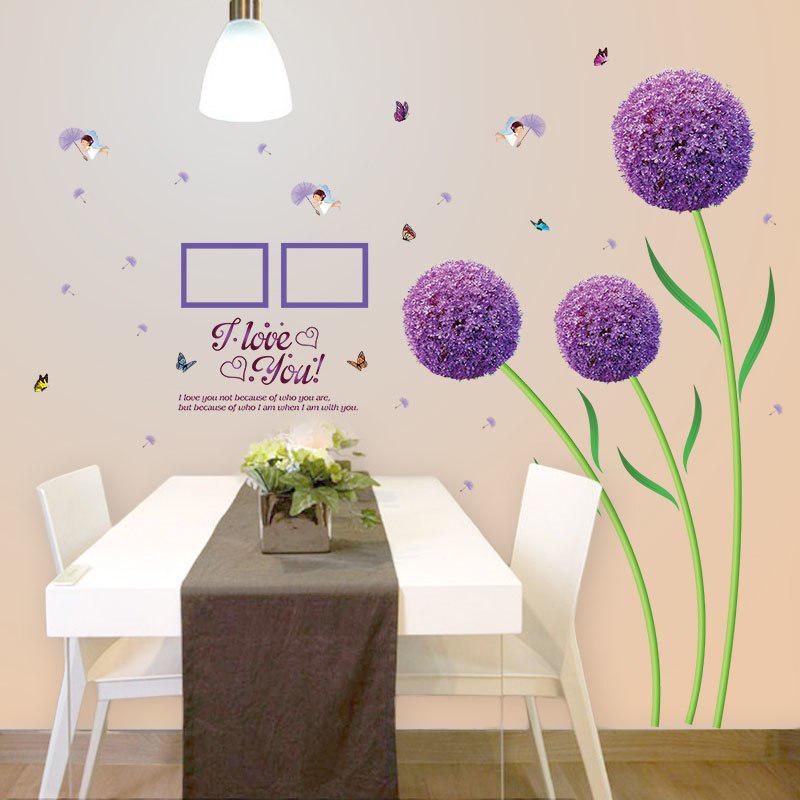 Buy [Wall stickers] Purple dandelion flower ball wall stickers living