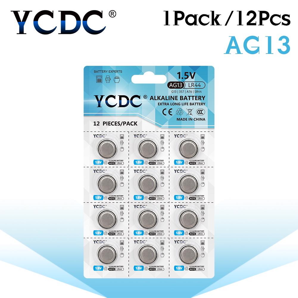 Buy 12Pcs 1.5V Alkaline Batteries AG13 LR44 357A S76E G13 Button Coin