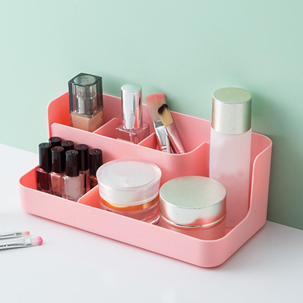 Cheap 2Pcs with 5 Compartment Storage Bathroom Organizer Countertop Plastic Makeup Organizer
