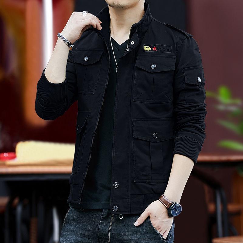 Buy Cotton Military Jacket Men 2019 Autumn Army Jackets Male Clothing