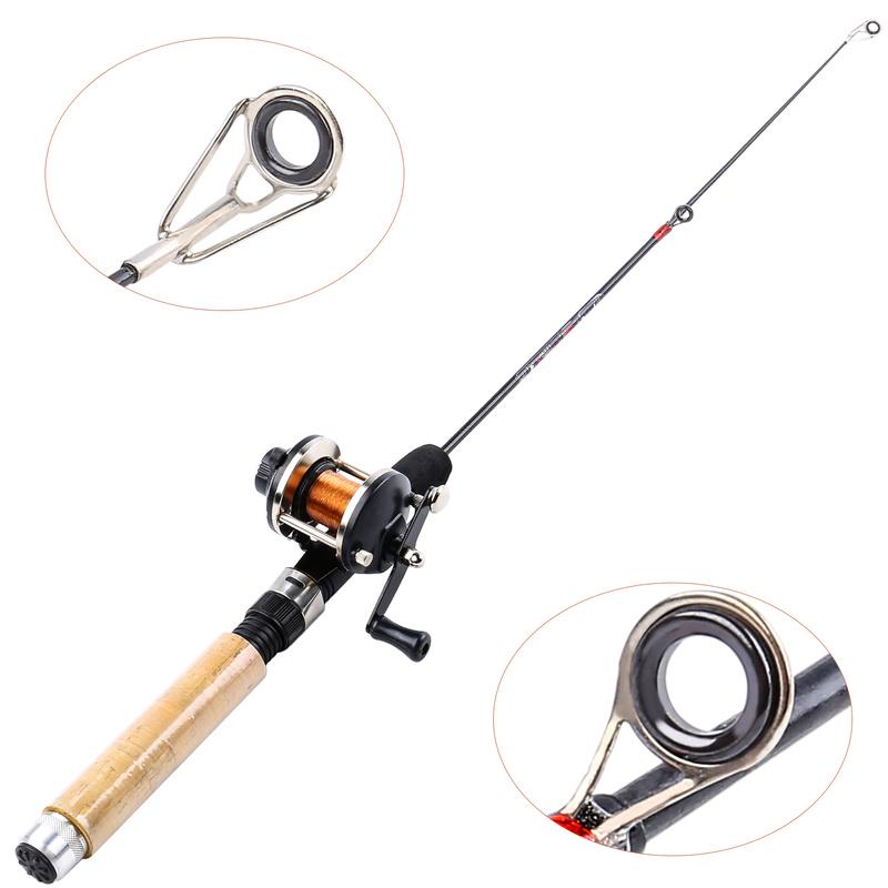 💰Kjøp Ice Fishing Rod Combo Trolling Reel Carbon Winter Fishing Mini