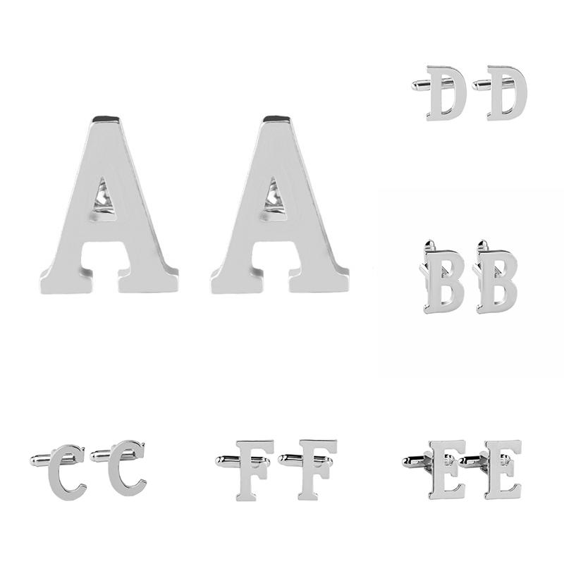 Men Wedding Cuff Links Alphabet Gift Jewelry Men Cuff Links Men Fashion Cuff Links Cuff AZ