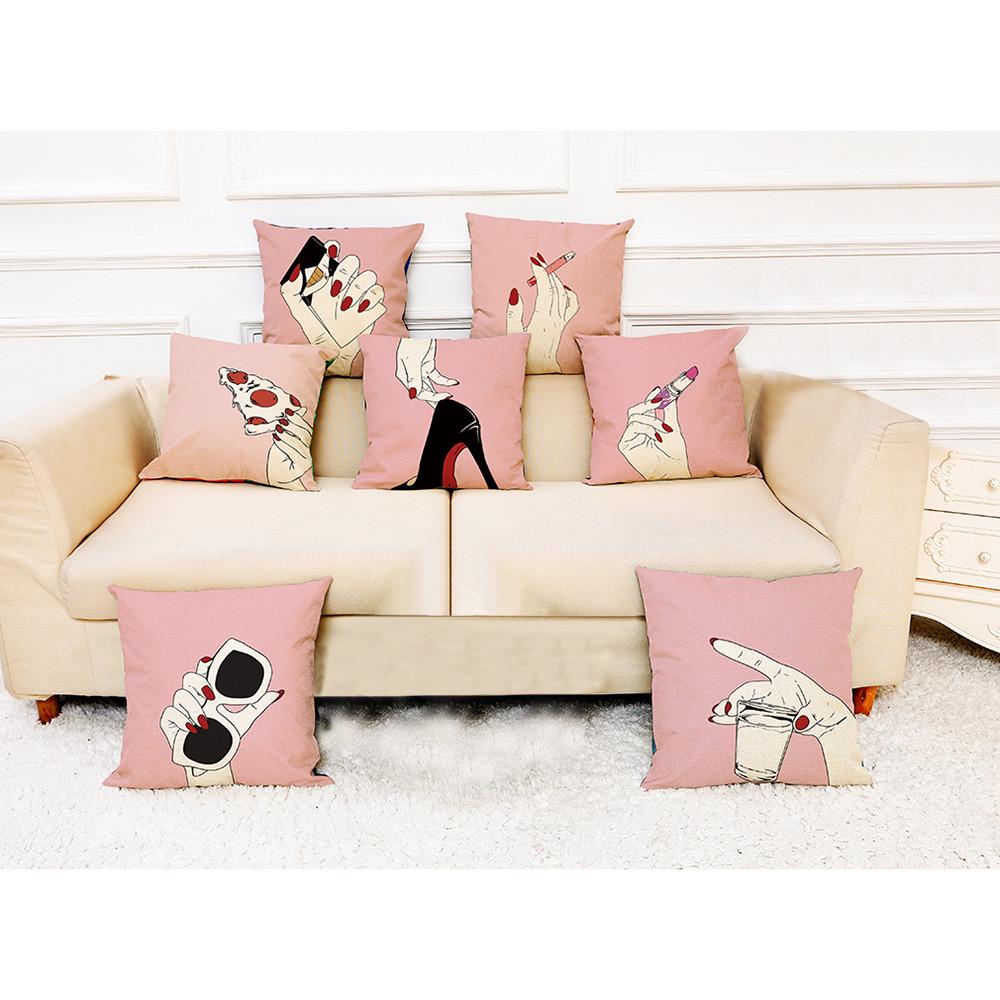 Buy Cotton Linen Square Home Decorative Throw Pillow Case Sofa Waist