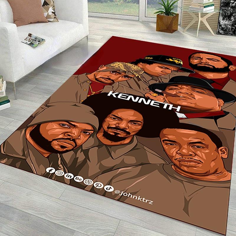 Cheap Rap Hip Hop Music Star Rectangular Carpet, Home Living Room Sofa