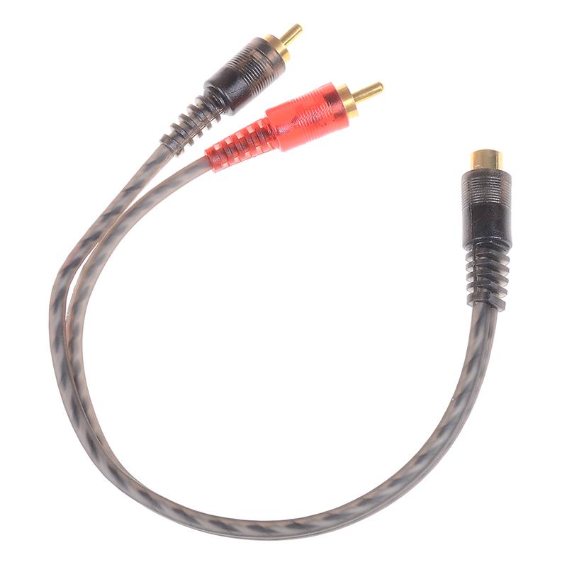 Car Audio Wire 1Rca Female To 2Rca Male Y Splitter Cable Converter Cord