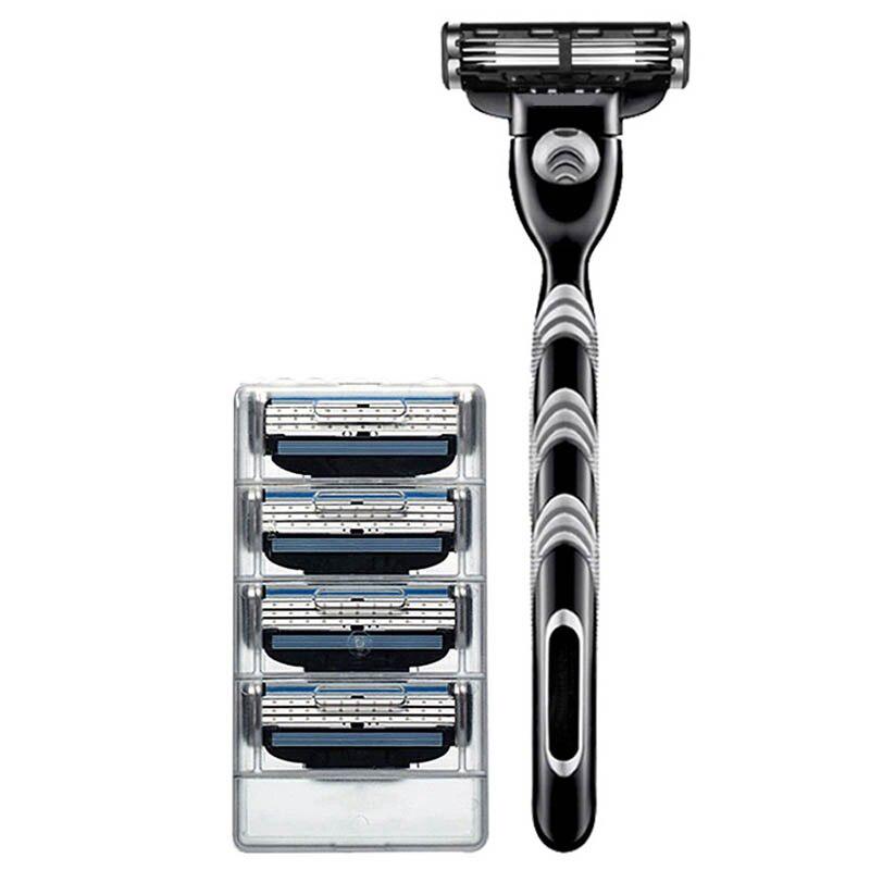 Buy Black 5Pcs/Set 1 Machine 4 Blades Manual Mens Hair Removal Shaving