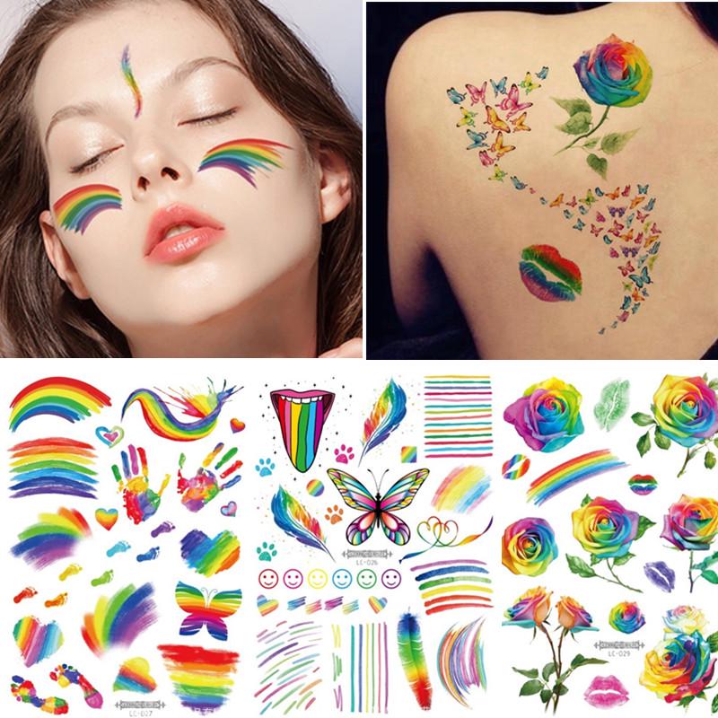 Buy 2 Pcs Colorful Women Art Temporary Disposable Waterproof Lgbt Washable Rainbow Series Tattoo Sticker At Affordable Prices — Free Shipping, Real Reviews With Photos — Joom 800_x_800_jpg