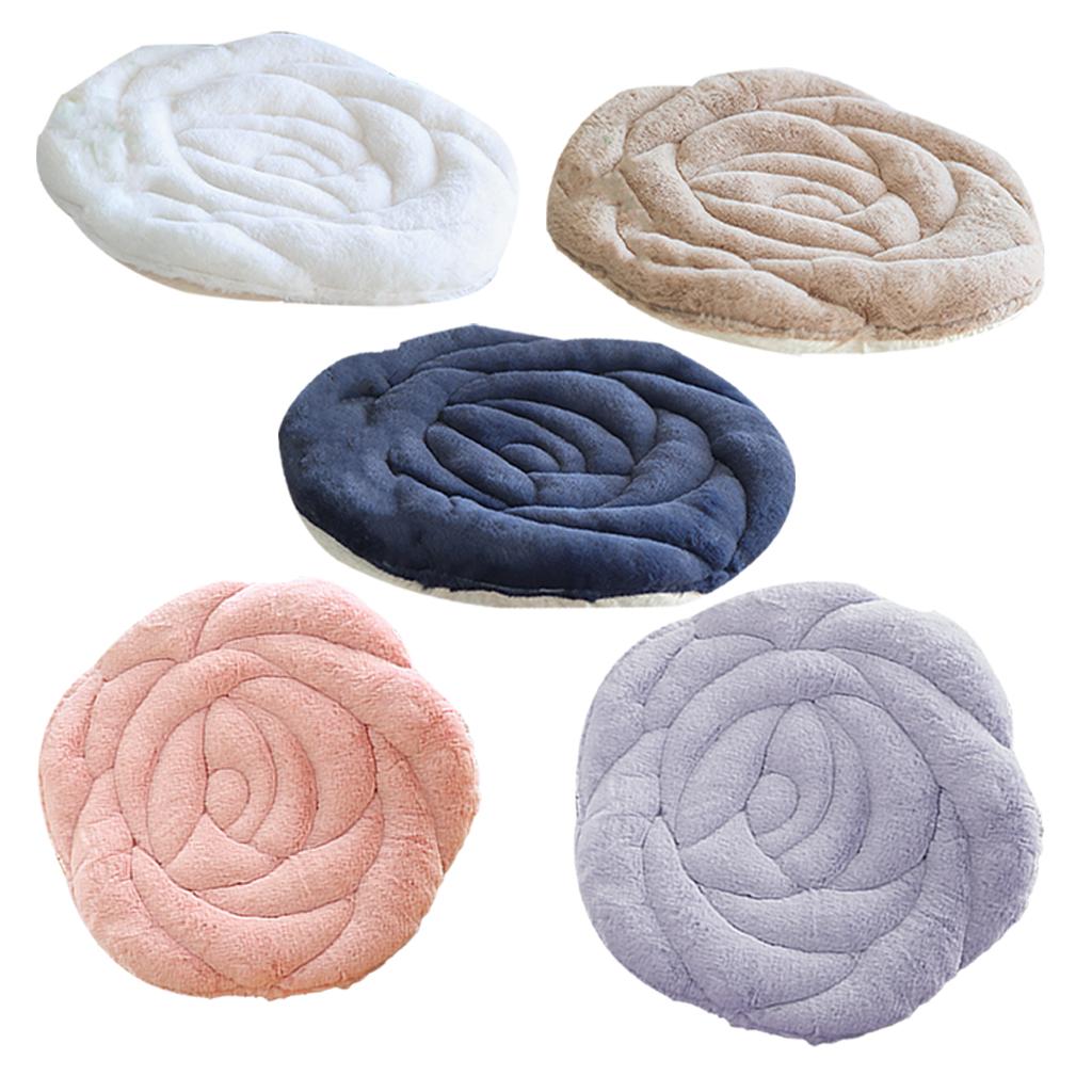 Cheap Thicken Seat Cushion Cozy Rose Flower Shaped Chair Cushion Short