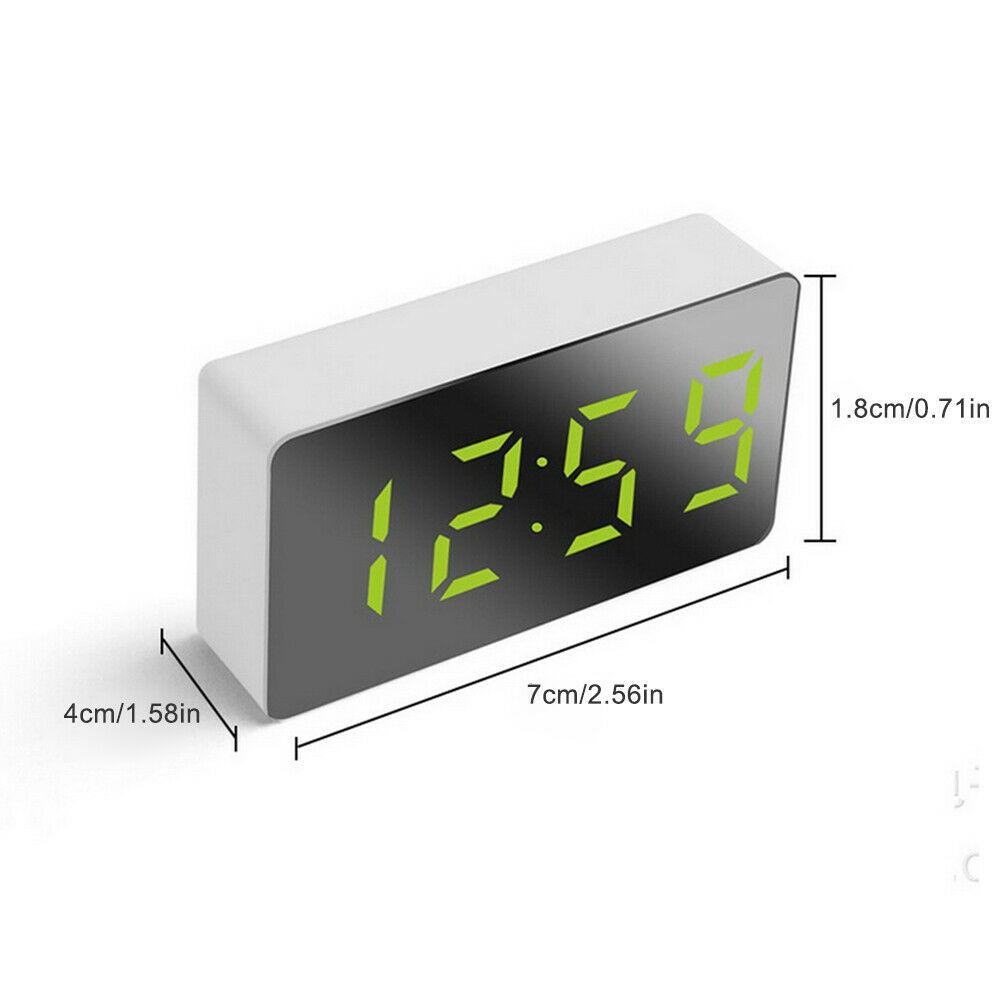Buy Dual USB Digital Electronic Mirror Alarm Clock LED Night Light