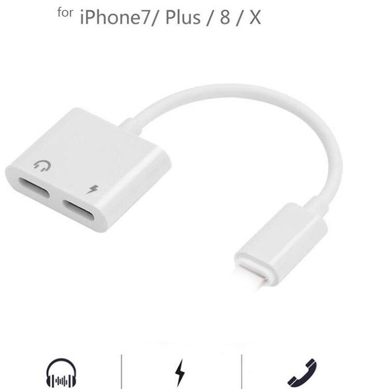 Buy 2 In 1 for Lightning Adapter For iPhone 7 Charging Adapter For iPhone 8 7 Plus 10 X Charger