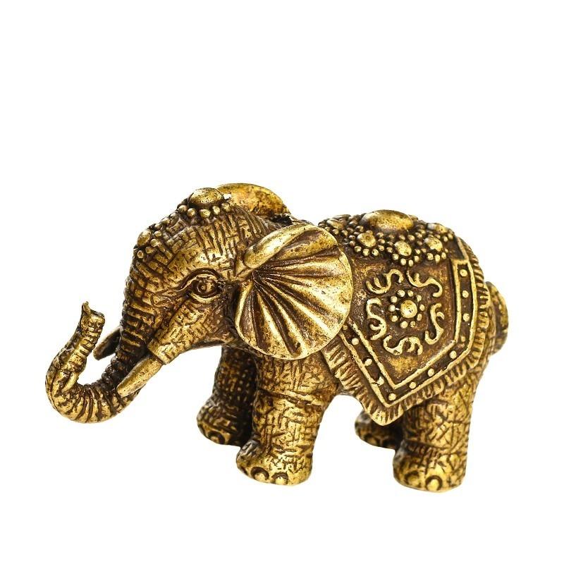 Buy Elephants Miniature Figurine Antique Bronze Animal Statue Craft