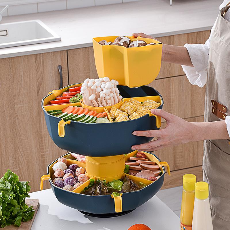 Buy New Rotating Hot Pot Dish Multifunctional MultiGrid Basket
