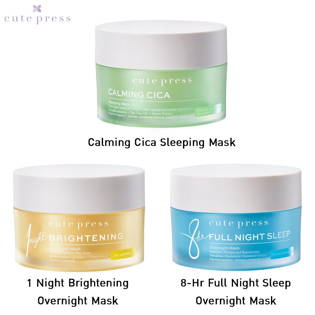 Cheap Cute Press Sleeping Overnight Mask Calming Cica / 1 Night Brightening / 8 Hr Full Night