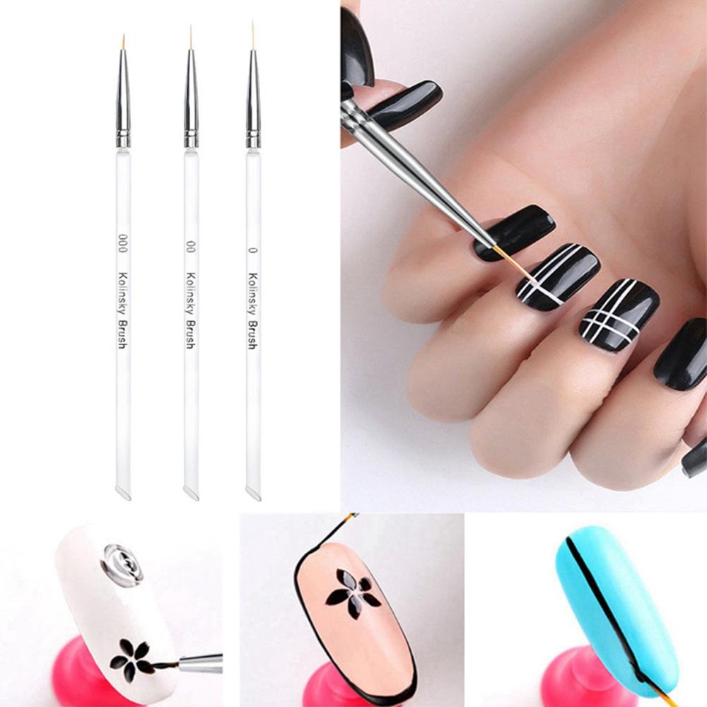 Buy Beauty Nails 3pcs Gel Drawing Painting Nail Liner Brush Acrylic
