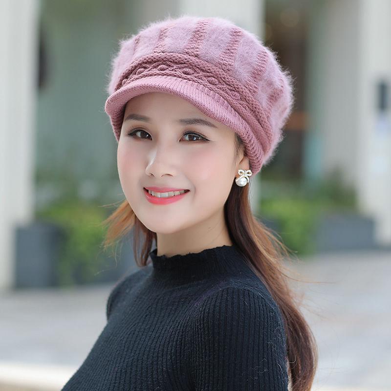 Buy Fleece Knitted Hat Ladies Hat Women Wild and Thin Winter Season
