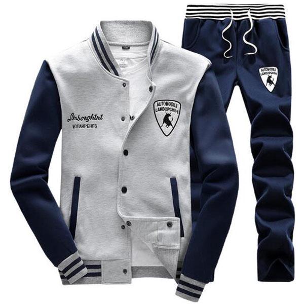 Men's Casual Sports Suits Cotton Slim Tracksuitsbuy at a low prices on