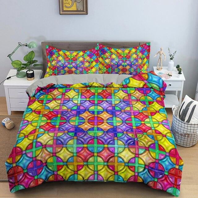 Buy Geometric Pattern Duvet Cover Psychedelic Bedding Set Comfortable